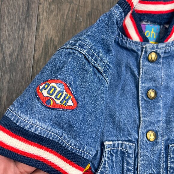 Vintage Winnie The Pooh & Tigger Denim Embroidered Romper 18 Months - Picture 3 of 5